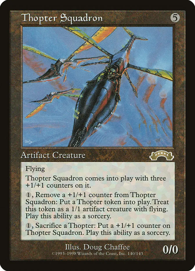 1998 Exodus Thopter Squadron rare #140 rare card image