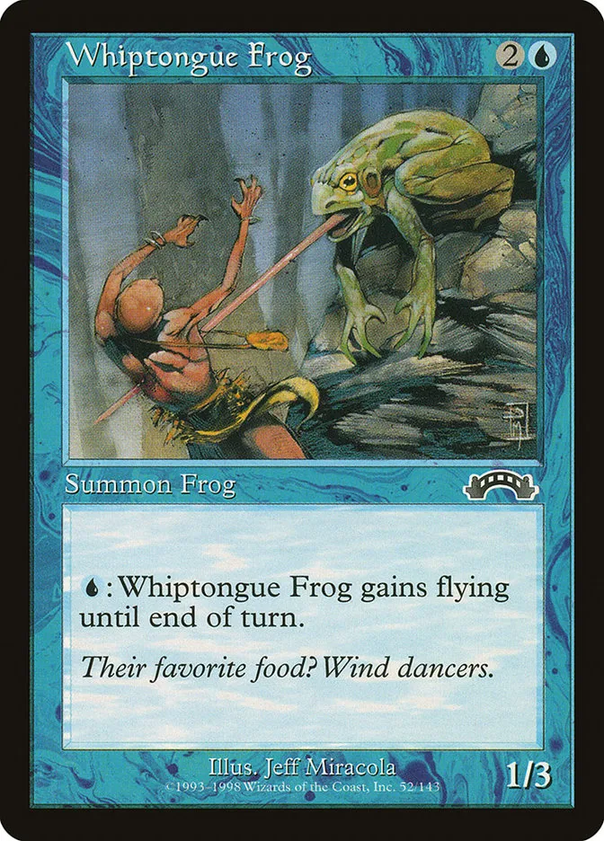 1998 Exodus Whiptongue Frog common #52 common card image