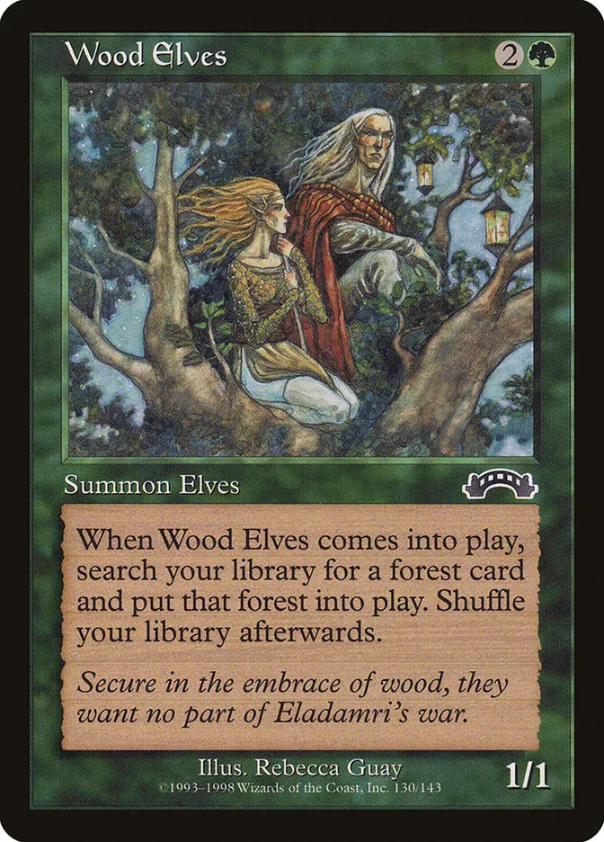 1998 Exodus Wood Elves common #130 common card image