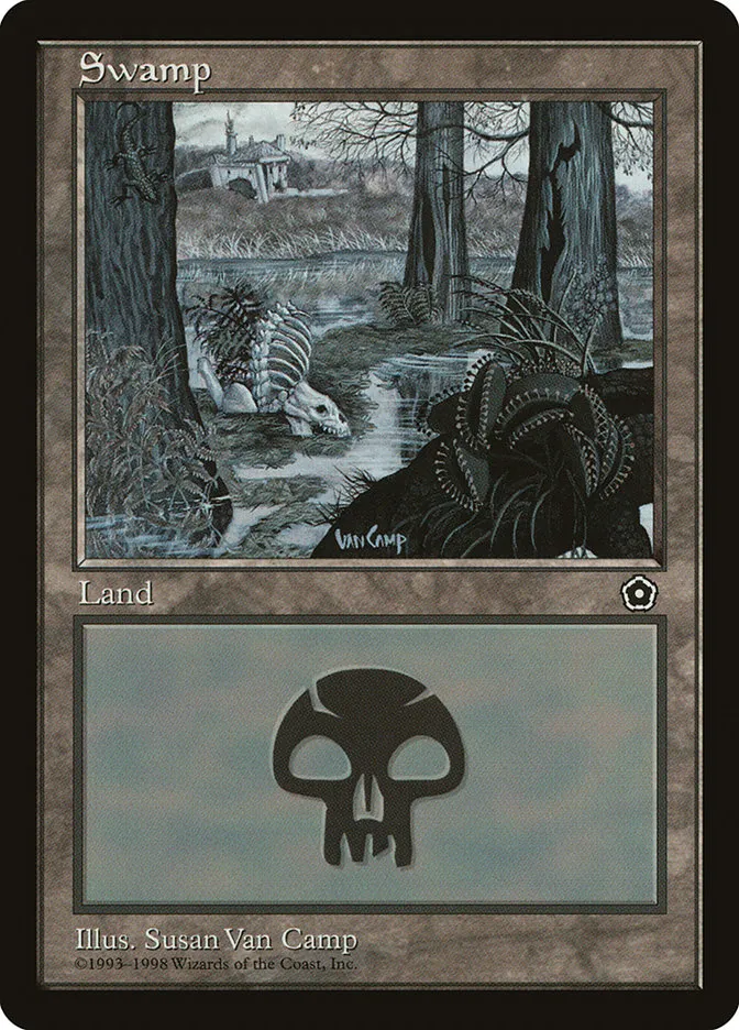 1998 Portal Second Age Swamp common #158 common card image