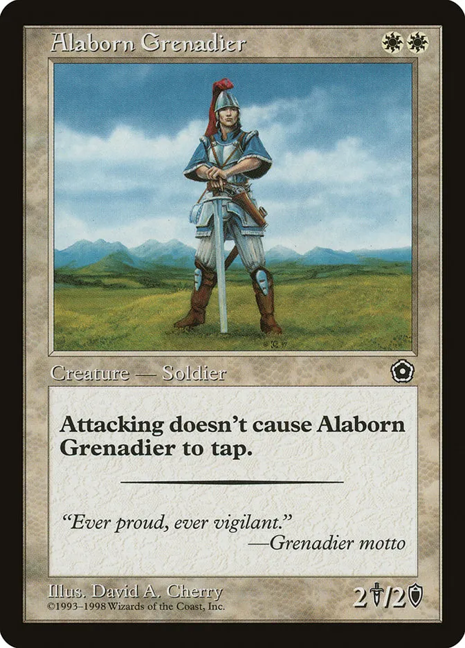 1998 Portal Second Age Alaborn Grenadier common #2 common card image