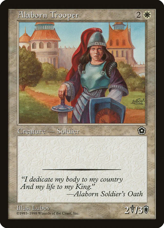 1998 Portal Second Age Alaborn Trooper common #4 common card image