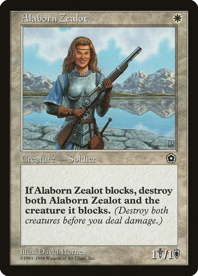 1998 Portal Second Age Alaborn Zealot uncommon #6 uncommon card image