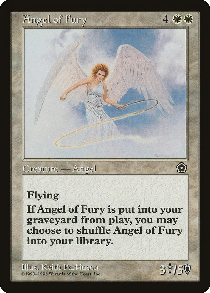 1998 Portal Second Age Angel of Fury #7 rare card image