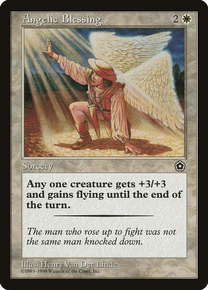 1998 Portal Second Age Angelic Blessing common #9 common card image
