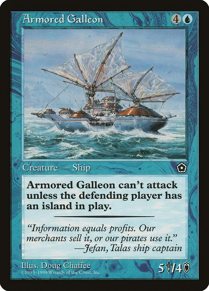 1998 Portal Second Age Armored Galleon uncommon #33 uncommon card image