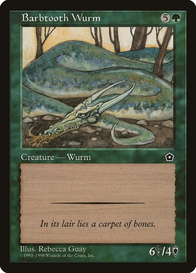 1998 Portal Second Age Barbtooth Wurm common #122 common card image