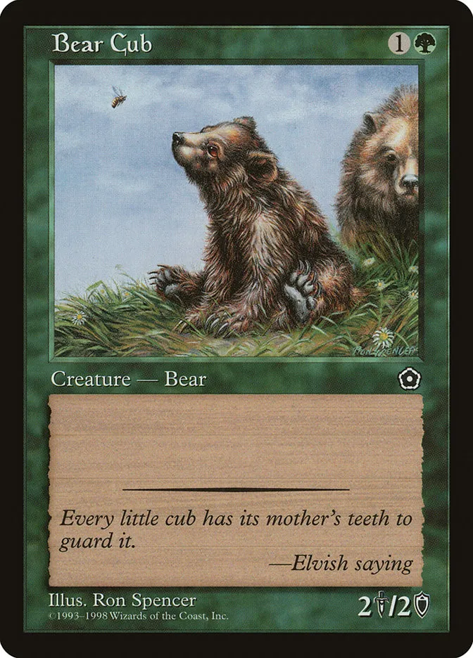 1998 Portal Second Age Bear Cub common #123 common card image