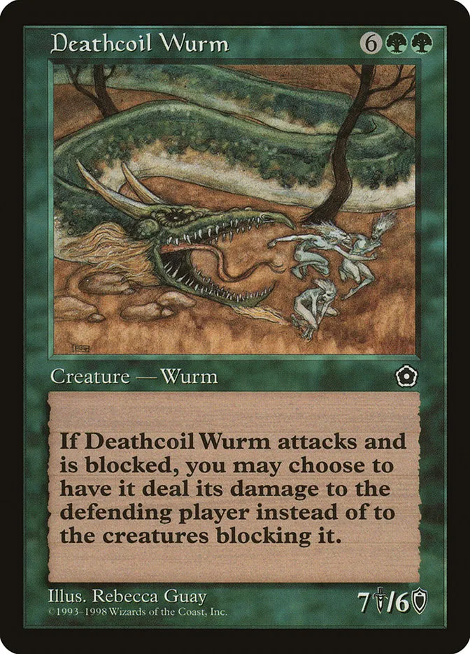 1998 Portal Second Age Deathcoil Wurm rare #125 rare card image