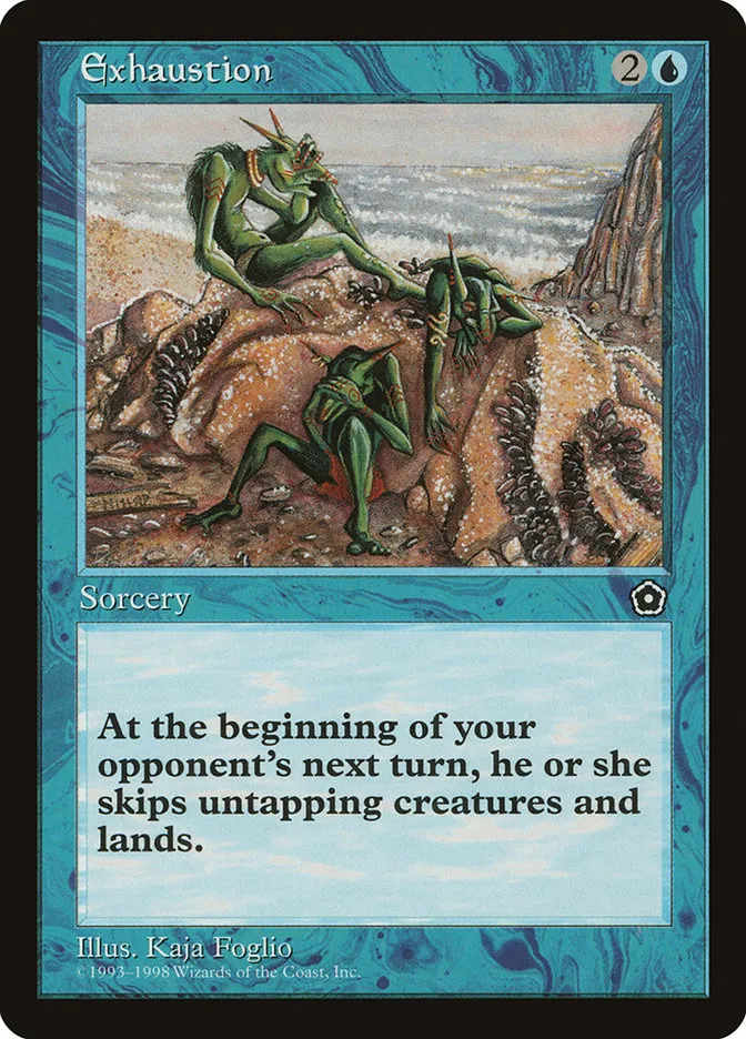 1998 Portal Second Age Exhaustion rare #37 rare card image