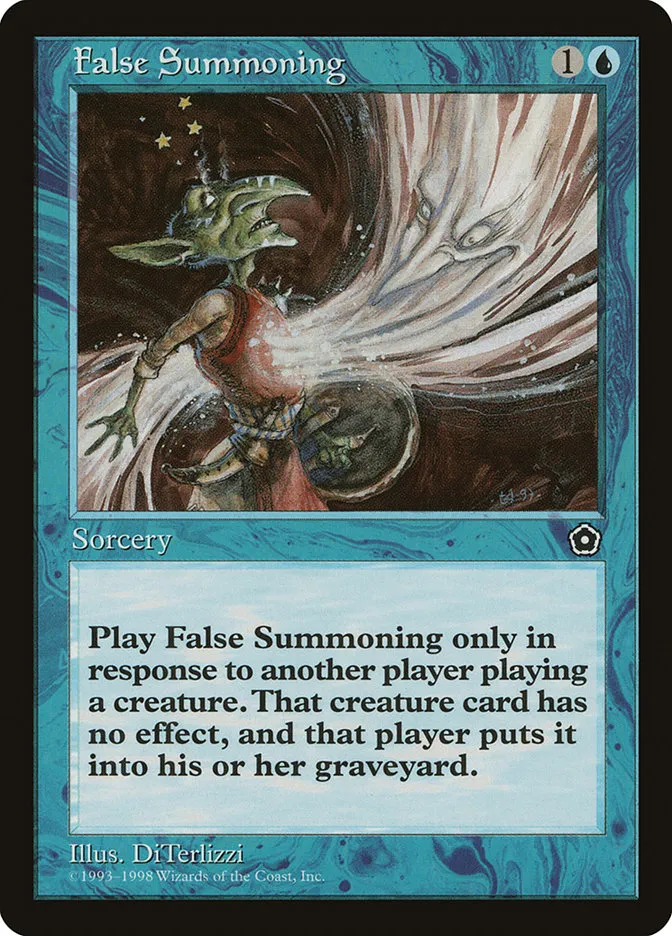 1998 Portal Second Age False Summoning common #40 common card image