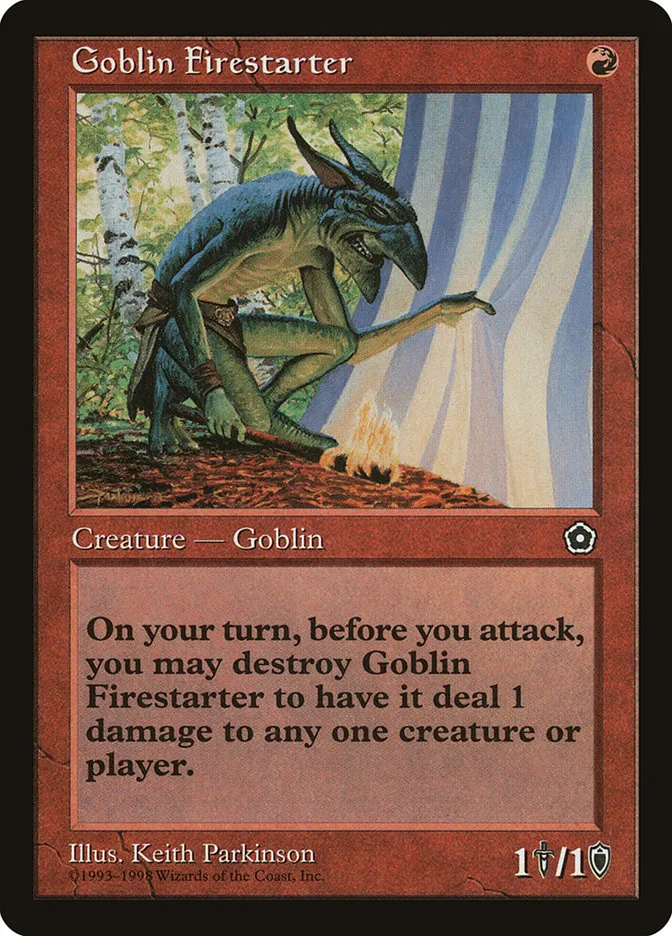 1998 Portal Second Age Goblin Firestarter uncommon #96 uncommon card image