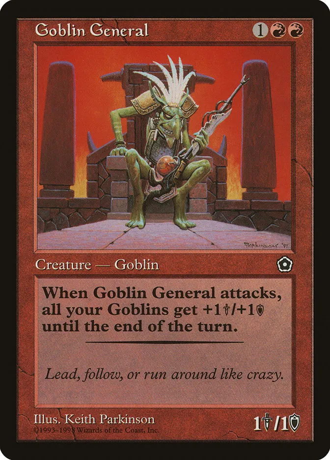 1998 Portal Second Age Goblin General rare #97 rare card image