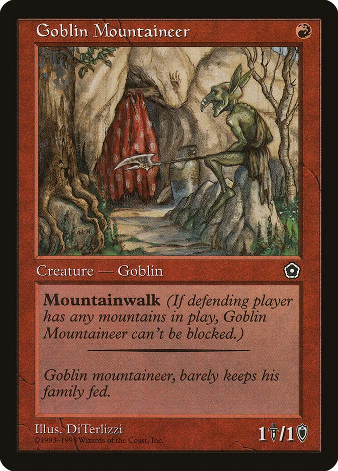 1998 Portal Second Age Goblin Mountaineer common #101 common card image