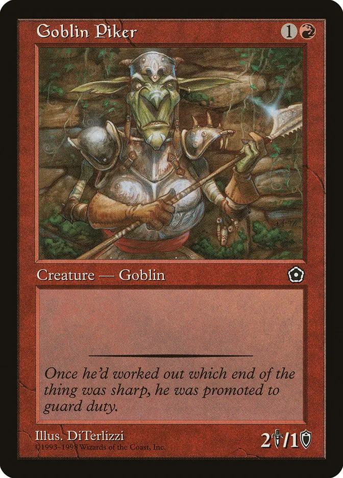 1998 Portal Second Age Goblin Piker common #102 common card image