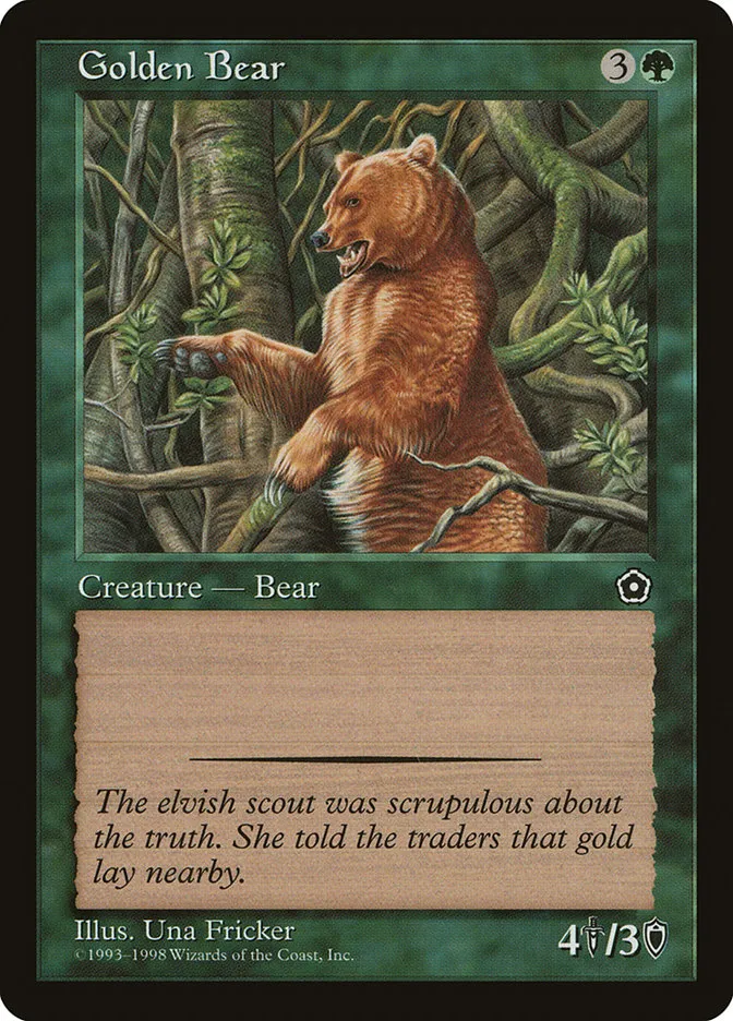 1998 Portal Second Age Golden Bear common #127 common card image