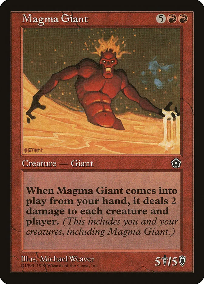 1998 Portal Second Age Magma Giant rare #108 rare card image