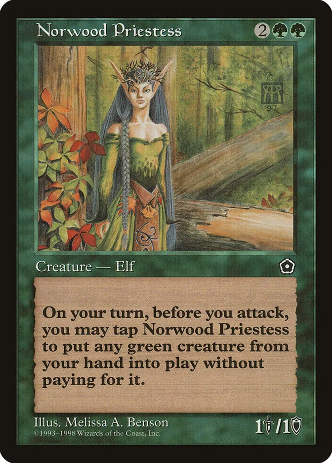 1998 Portal Second Age Norwood Priestess rare #137 rare card image