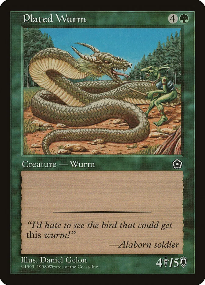 1998 Portal Second Age Plated Wurm common #141 common card image