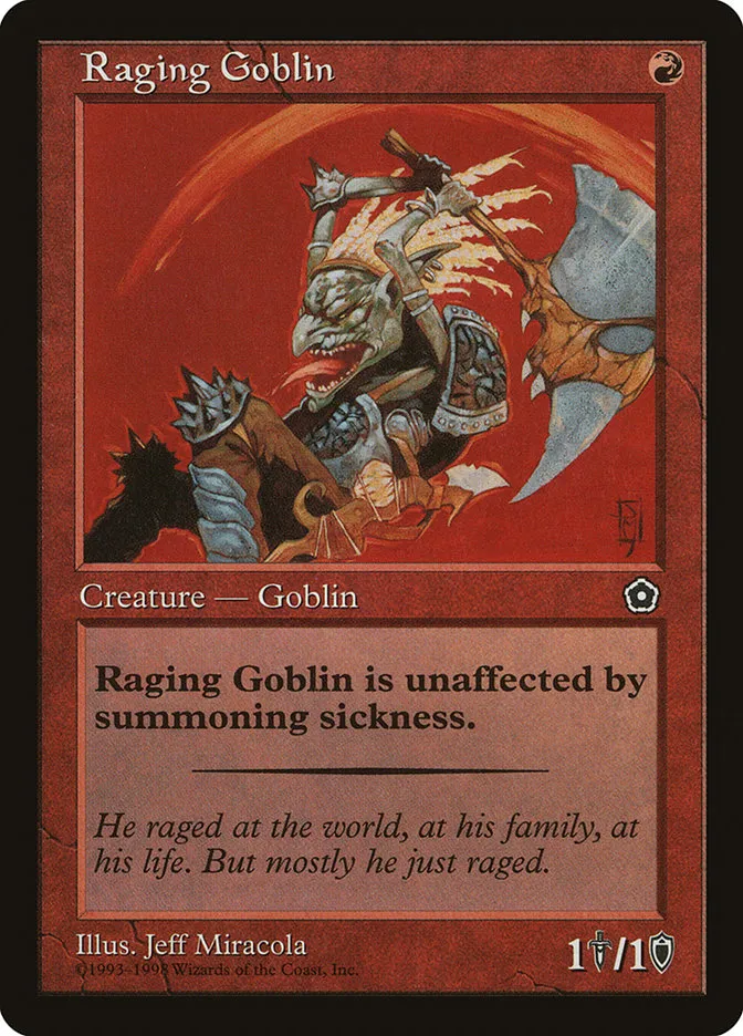 1998 Portal Second Age Raging Goblin #114 common card image