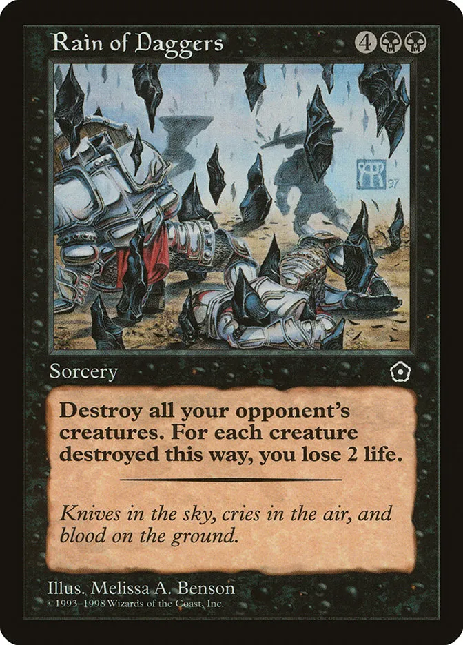 1998 Portal Second Age Rain of Daggers #85 rare card image