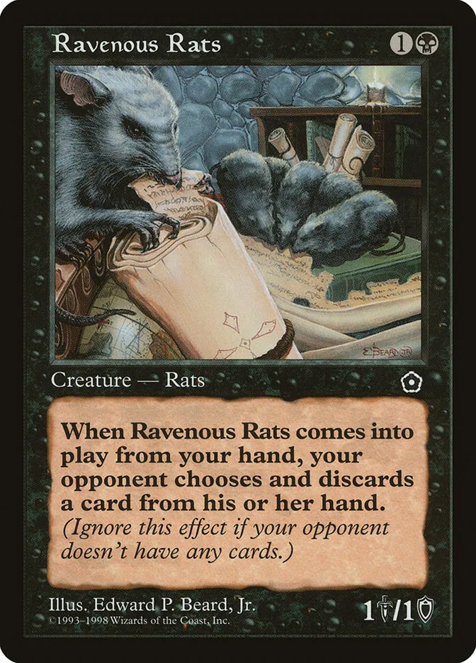1998 Portal Second Age Ravenous Rats common #87 common card image