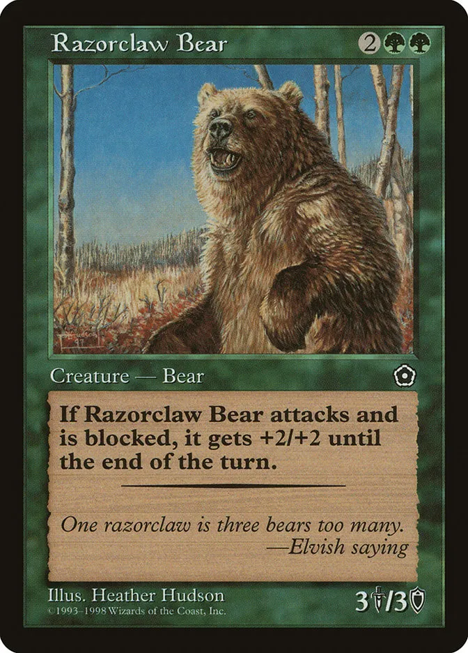 1998 Portal Second Age Razorclaw Bear rare #142 rare card image