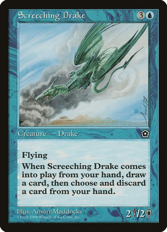 1998 Portal Second Age Screeching Drake common #44 common card image
