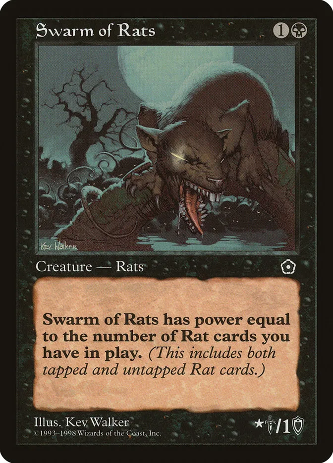 1998 Portal Second Age Swarm of Rats common #89 common card image