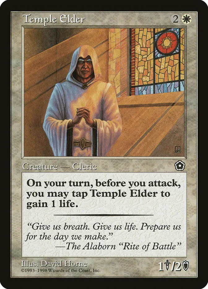 1998 Portal Second Age Temple Elder uncommon #24 uncommon card image