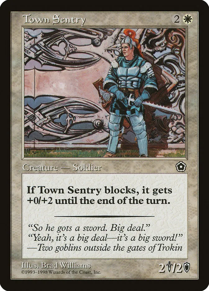 1998 Portal Second Age Town Sentry common #25 common card image