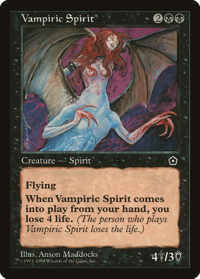 1998 Portal Second Age Vampiric Spirit #90 rare card image