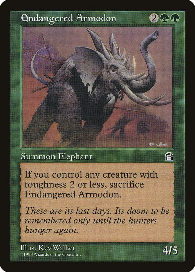 1998 Stronghold Endangered Armodon common #107 common card image