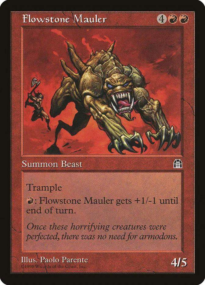 1998 Stronghold Flowstone Mauler rare #85 rare card image