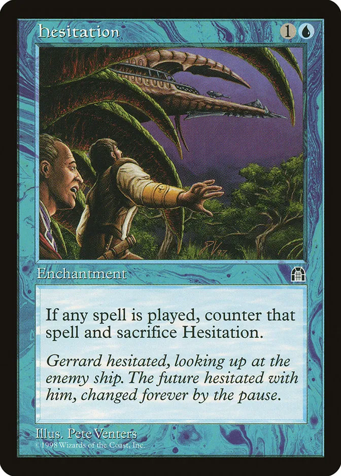 1998 Stronghold Hesitation uncommon #33 uncommon card image