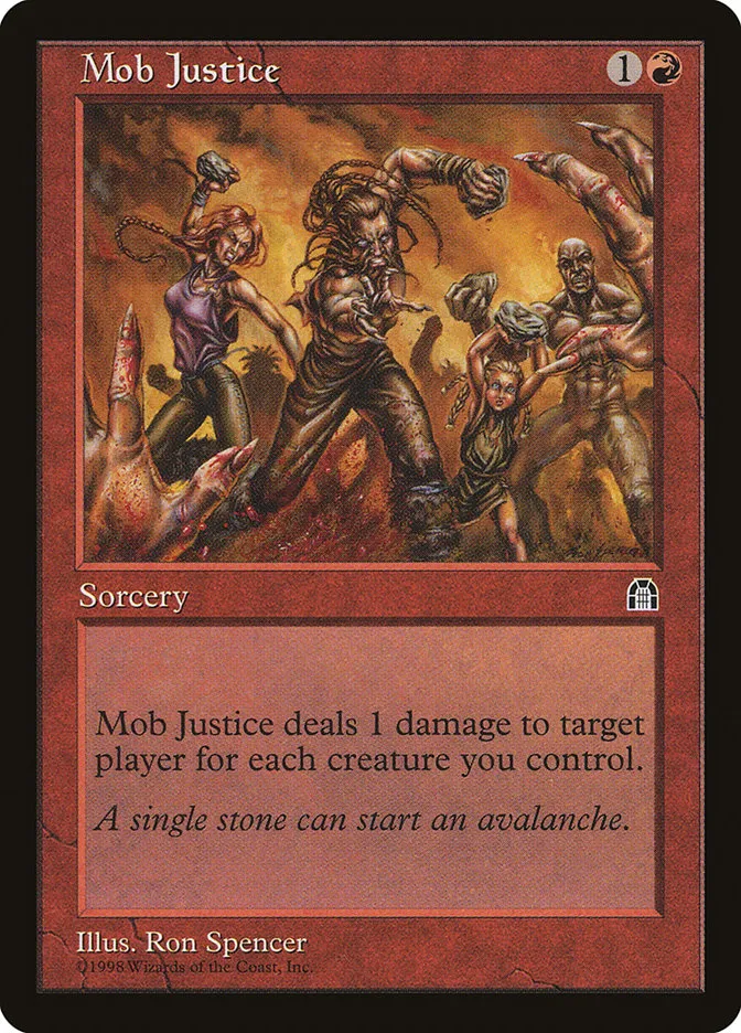 1998 Stronghold Mob Justice common #90 common card image