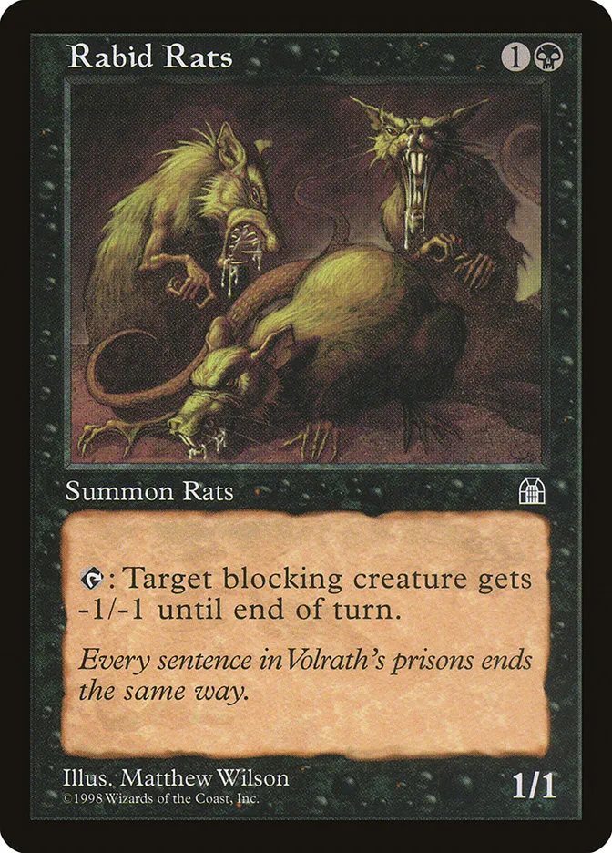 1998 Stronghold Rabid Rats common #67 common card image