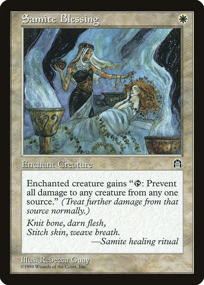 1998 Stronghold Samite Blessing common #13 common card image