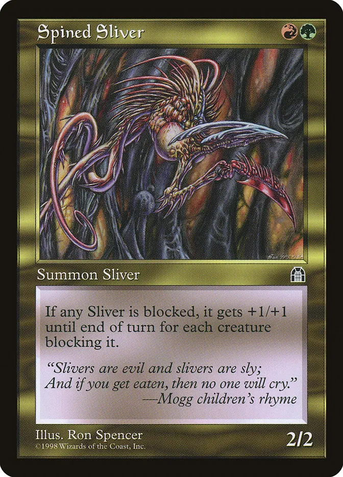 1998 Stronghold Spined Sliver #130 uncommon card image