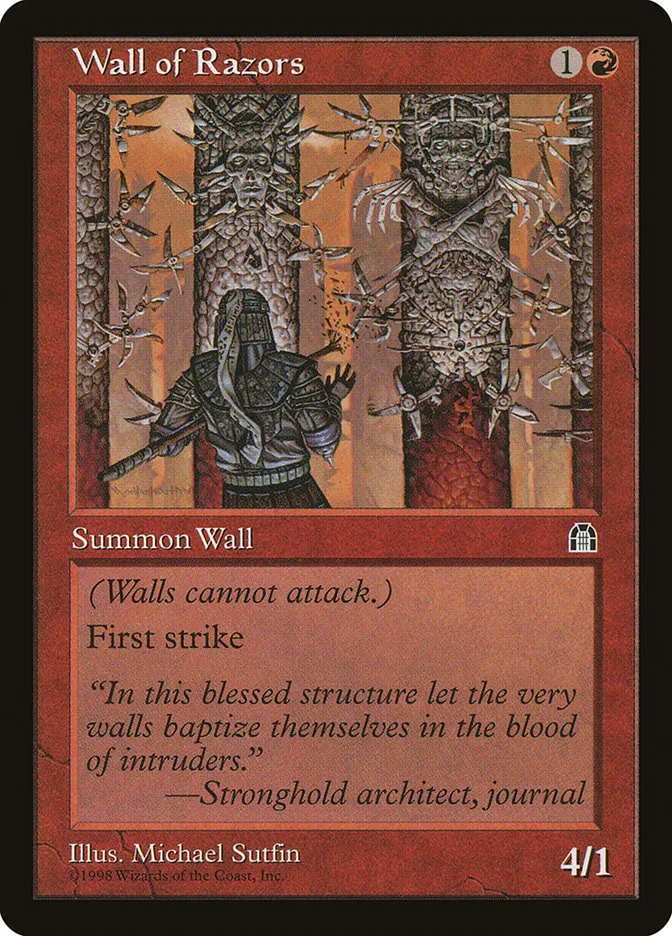 1998 Stronghold Wall of Razors uncommon #100 uncommon card image