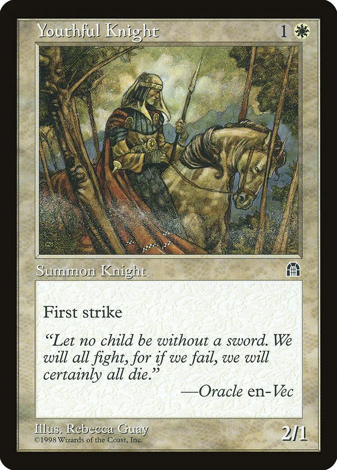 1998 Stronghold Youthful Knight common #25 common card image