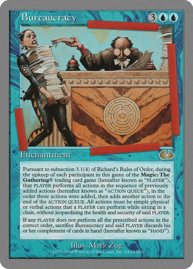 1998 Unglued Bureaucracy rare #14 rare card image