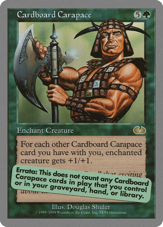 1998 Unglued Cardboard Carapace rare #54 rare card image