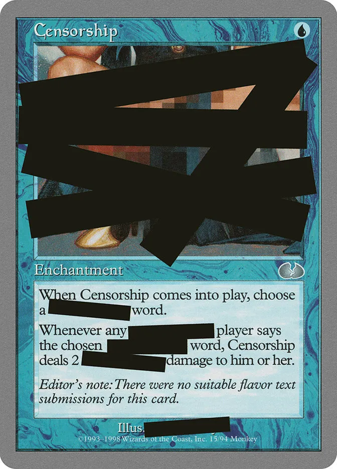 1998 Unglued Censorship uncommon #15 uncommon card image