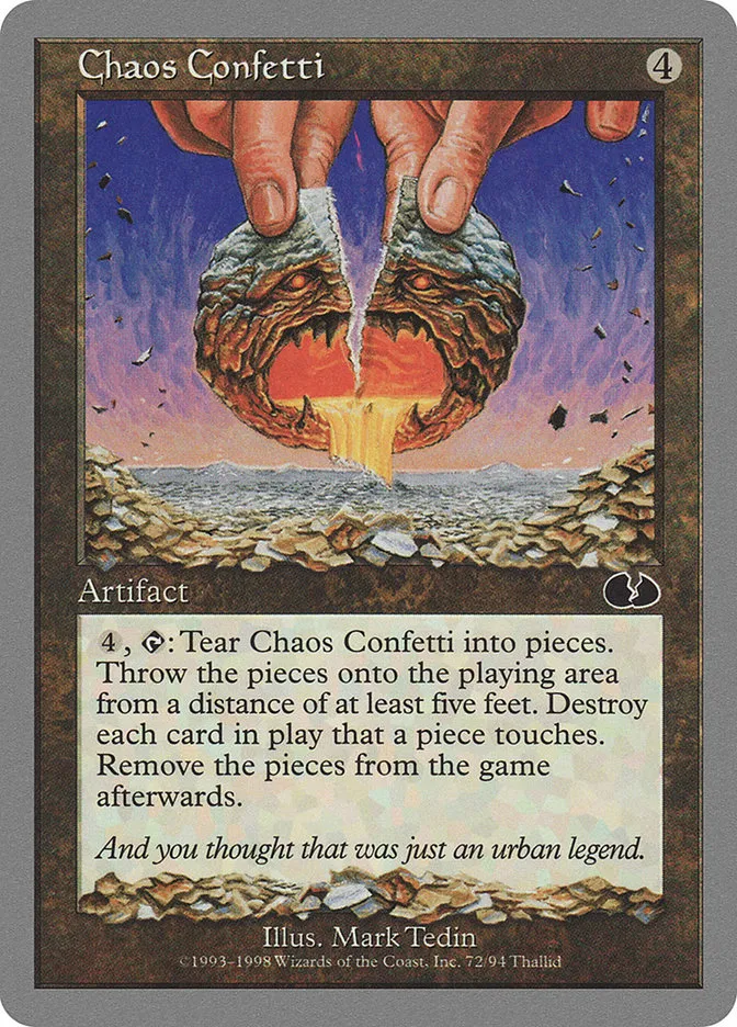 1998 Unglued Chaos Confetti common #72 common card image