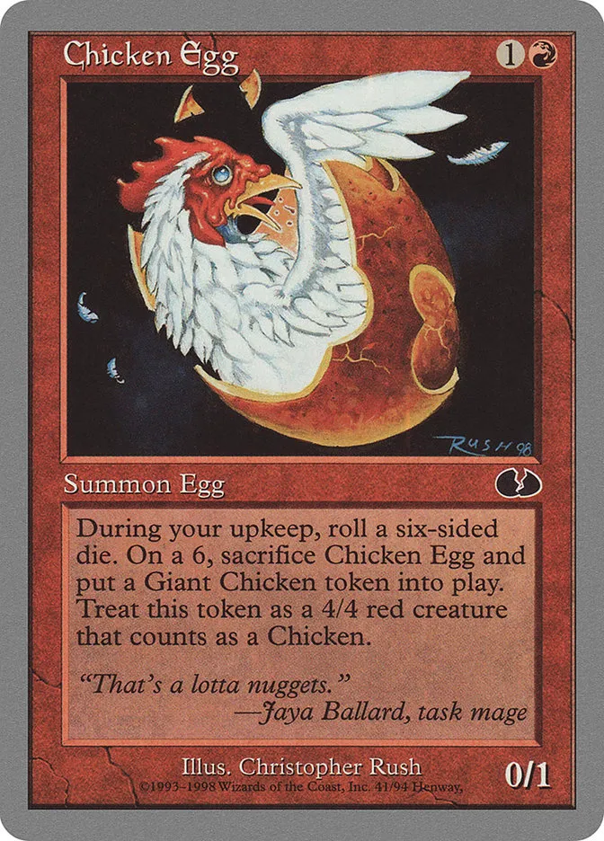 1998 Unglued Chicken Egg common #41 common card image