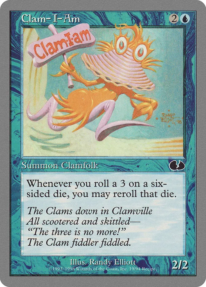1998 Unglued Clam-I-Am common #19 common card image