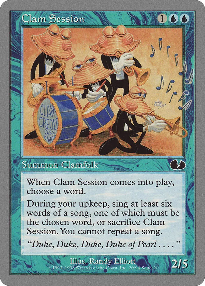 1998 Unglued Clam Session common #20 common card image