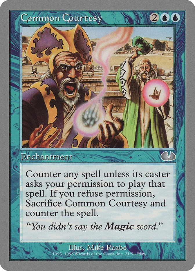 1998 Unglued Common Courtesy uncommon #21 uncommon card image
