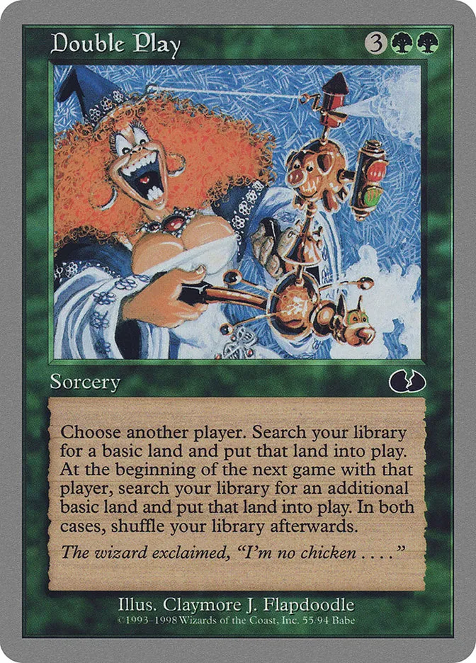 1998 Unglued Double Play common #55 common card image